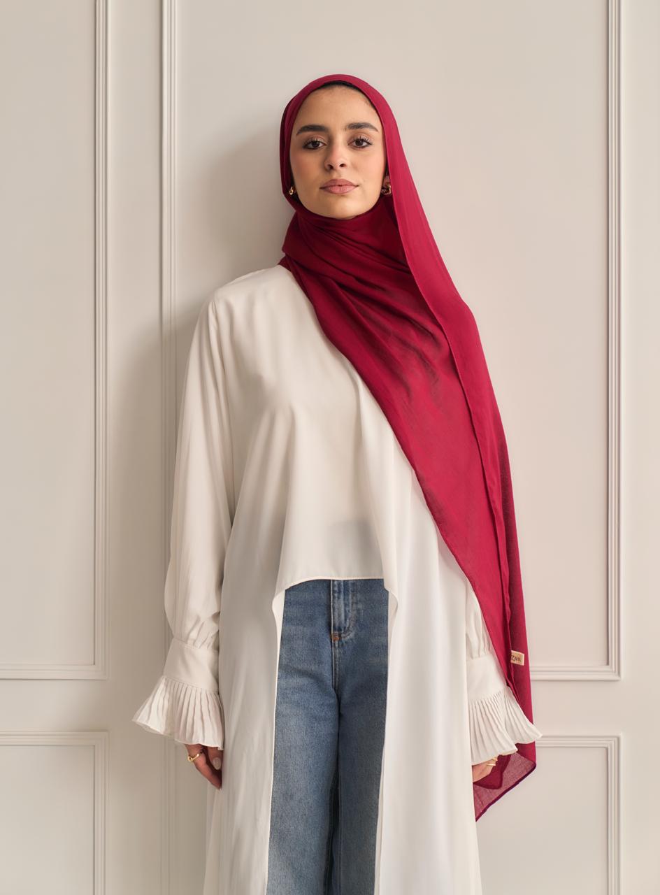 Crimson linen modal