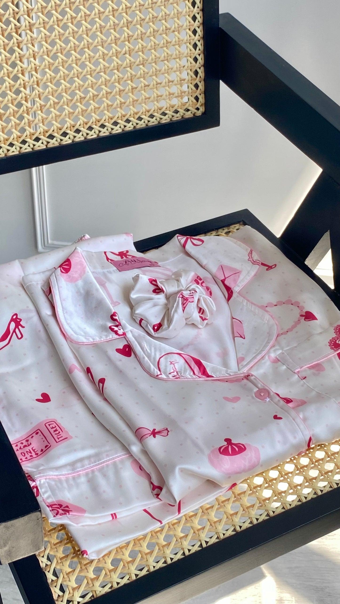 Girl’s night in satin pj