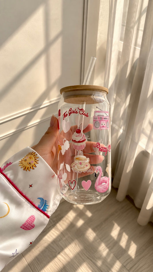 Pretty In Pink Glass Cup