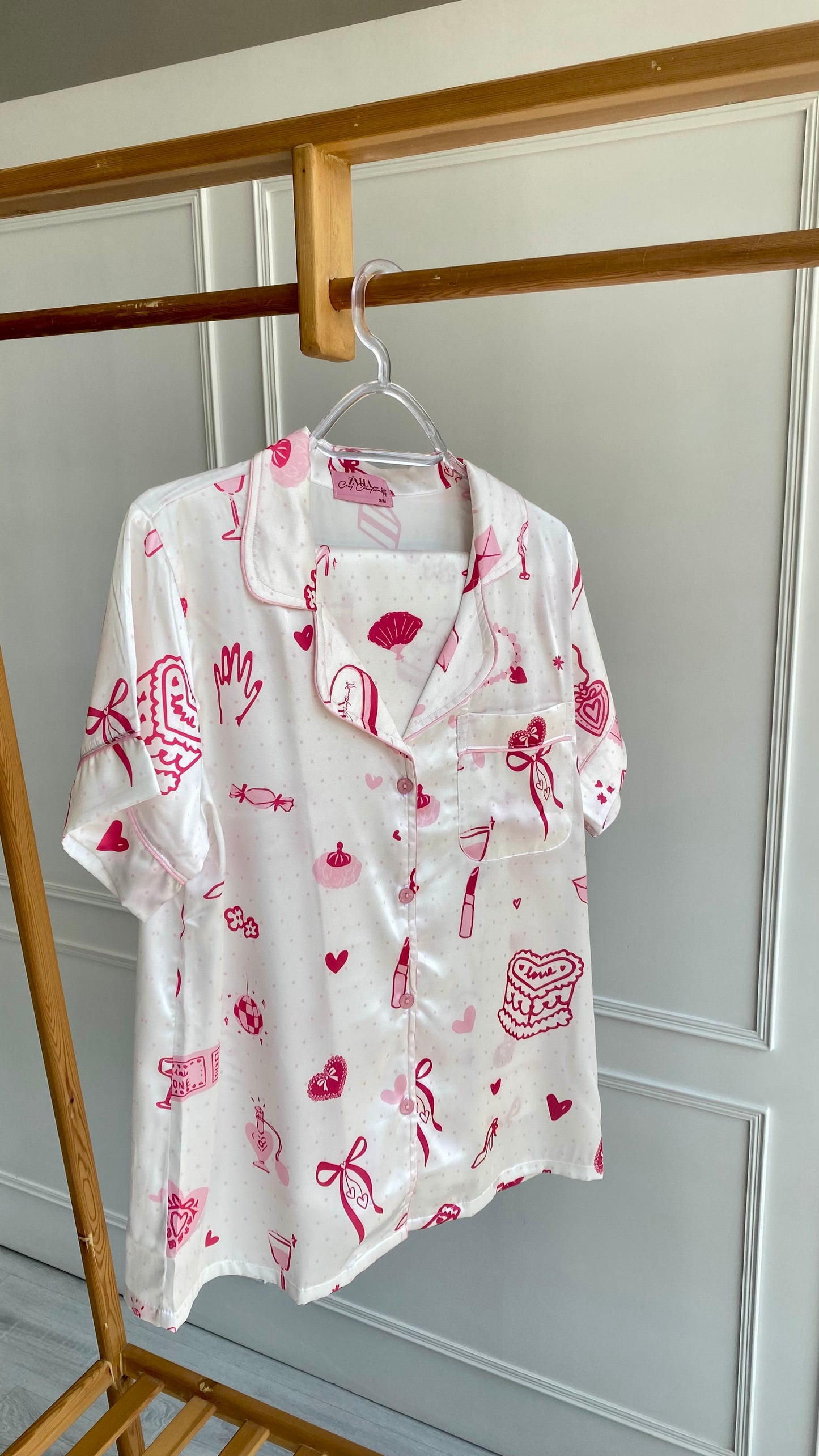 Girl’s night in satin pj