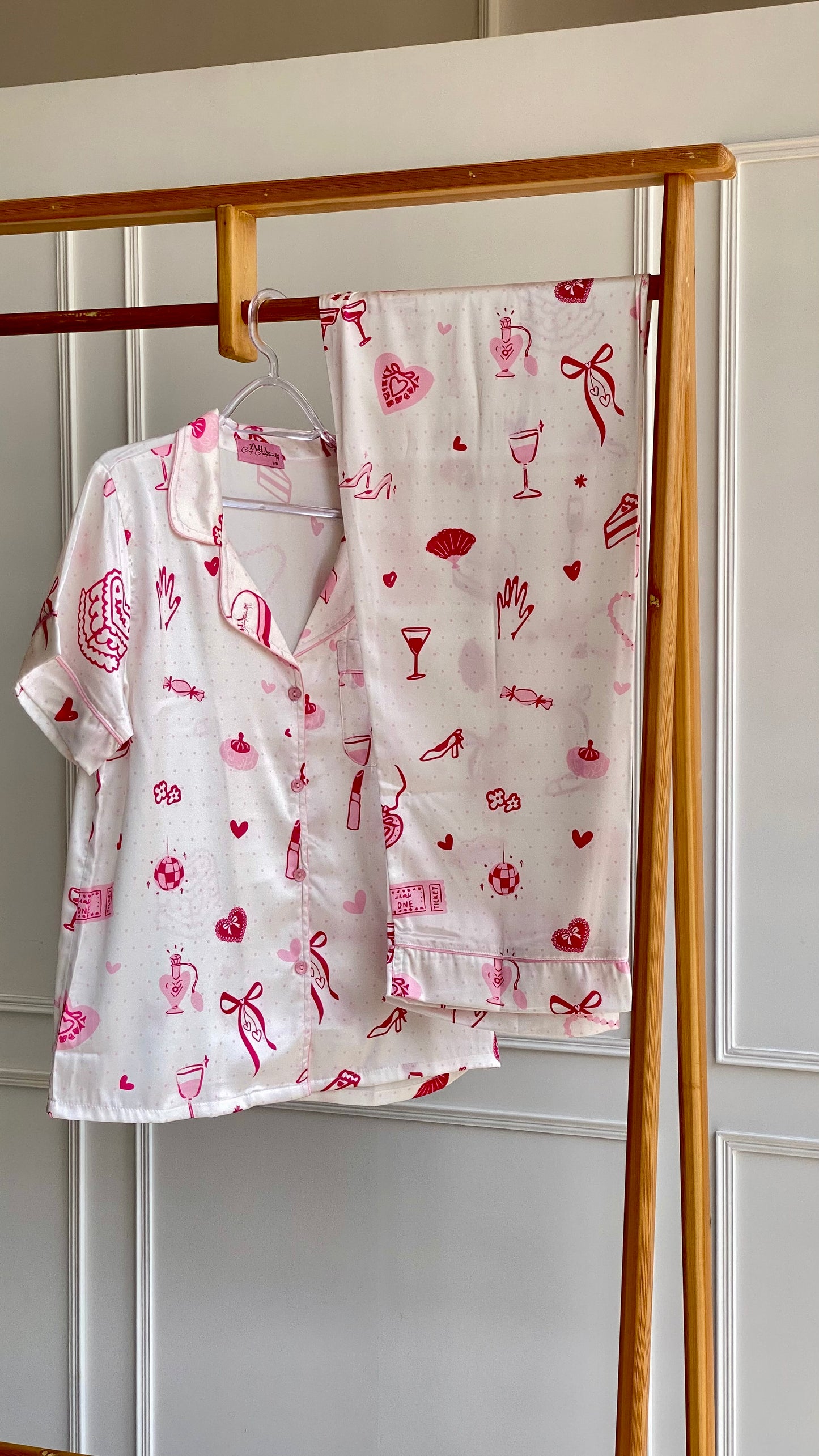 Girl’s night in satin pj