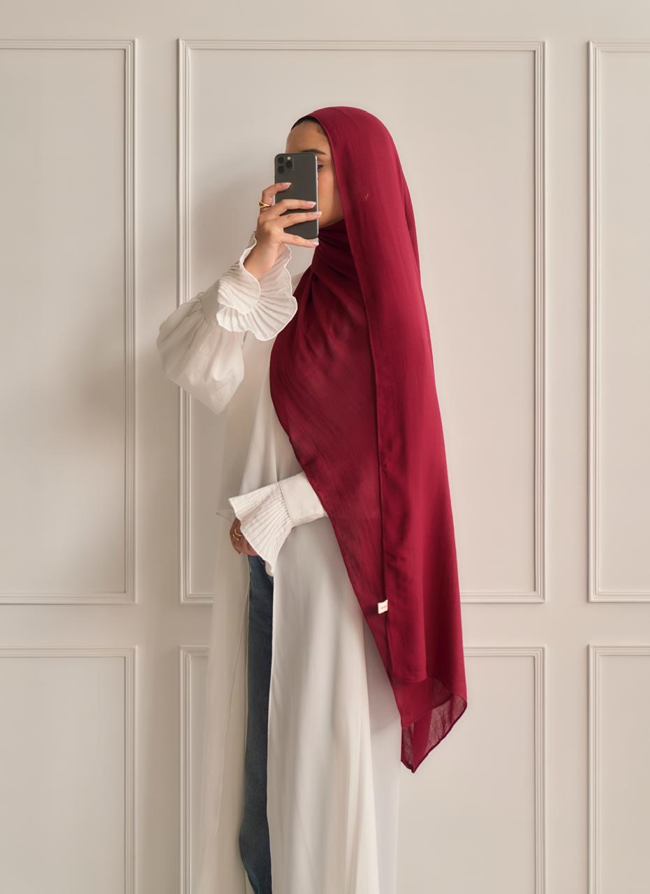 Crimson linen modal
