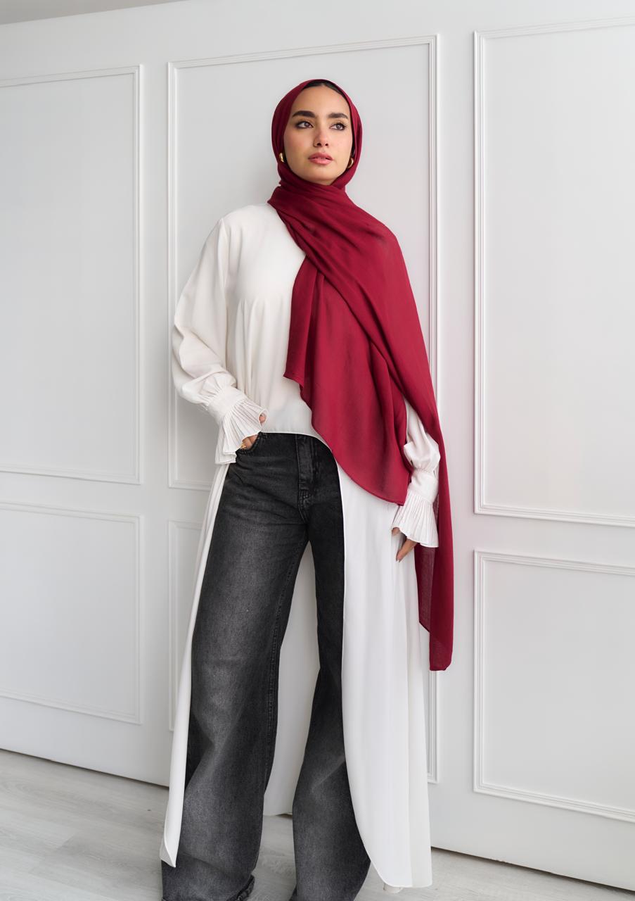 Crimson linen modal